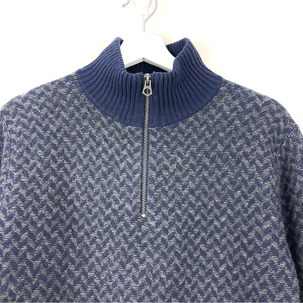 J. Crew Merino Wool Herringbone Half-Zip Sweater
